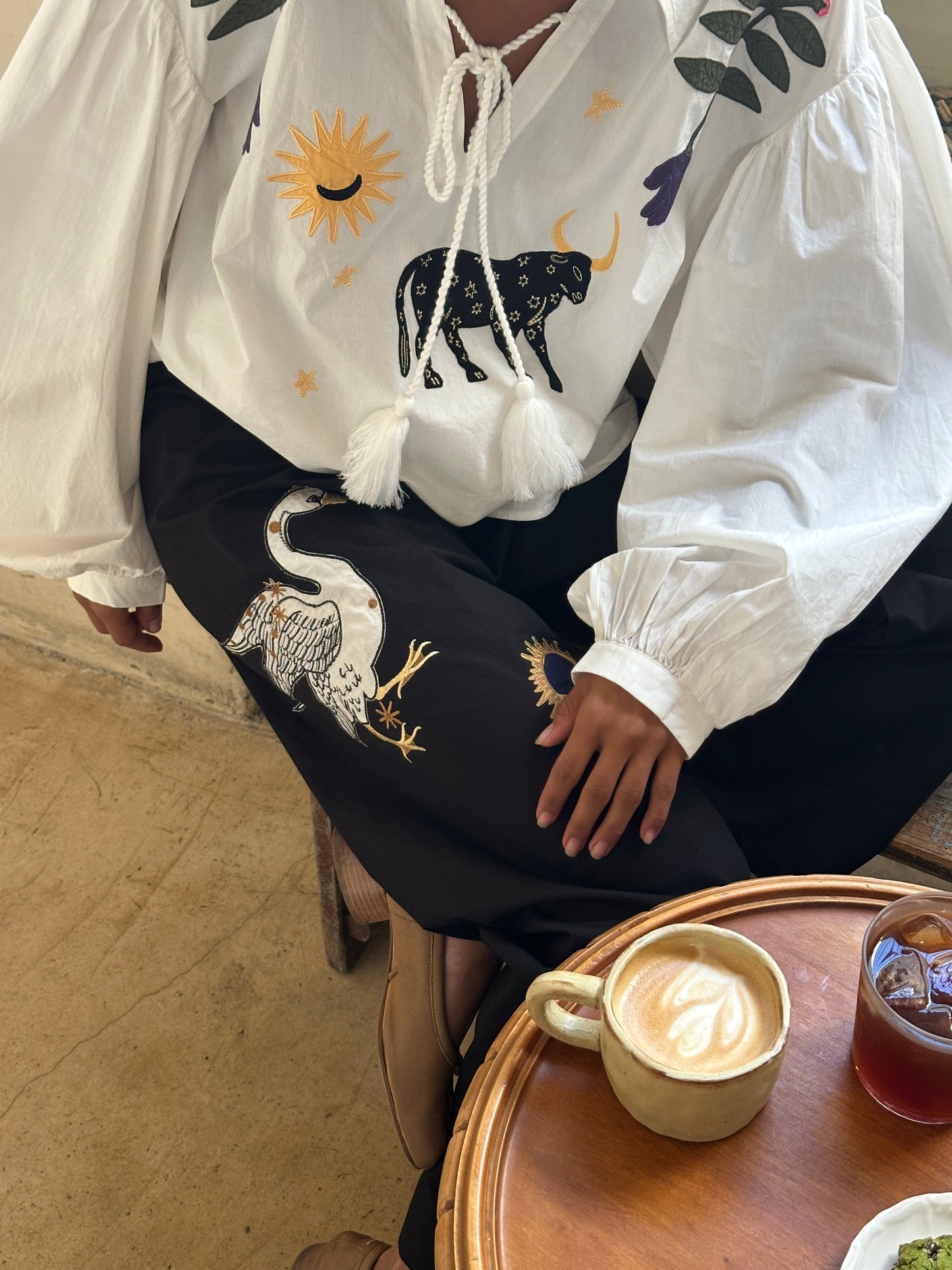 Mystic Appliquéd Cotton Blouse