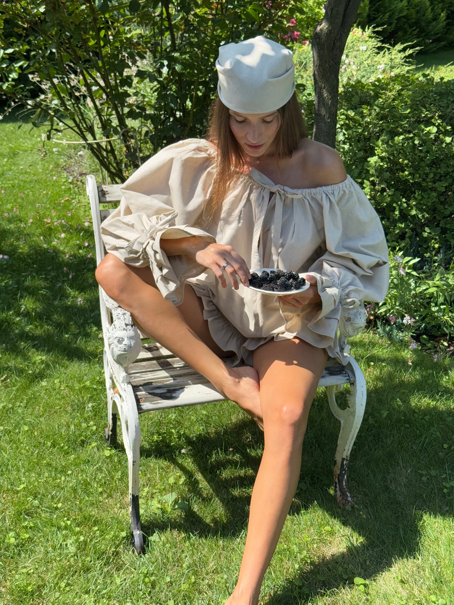 Cha-Cha Lounge Blouse in Beige