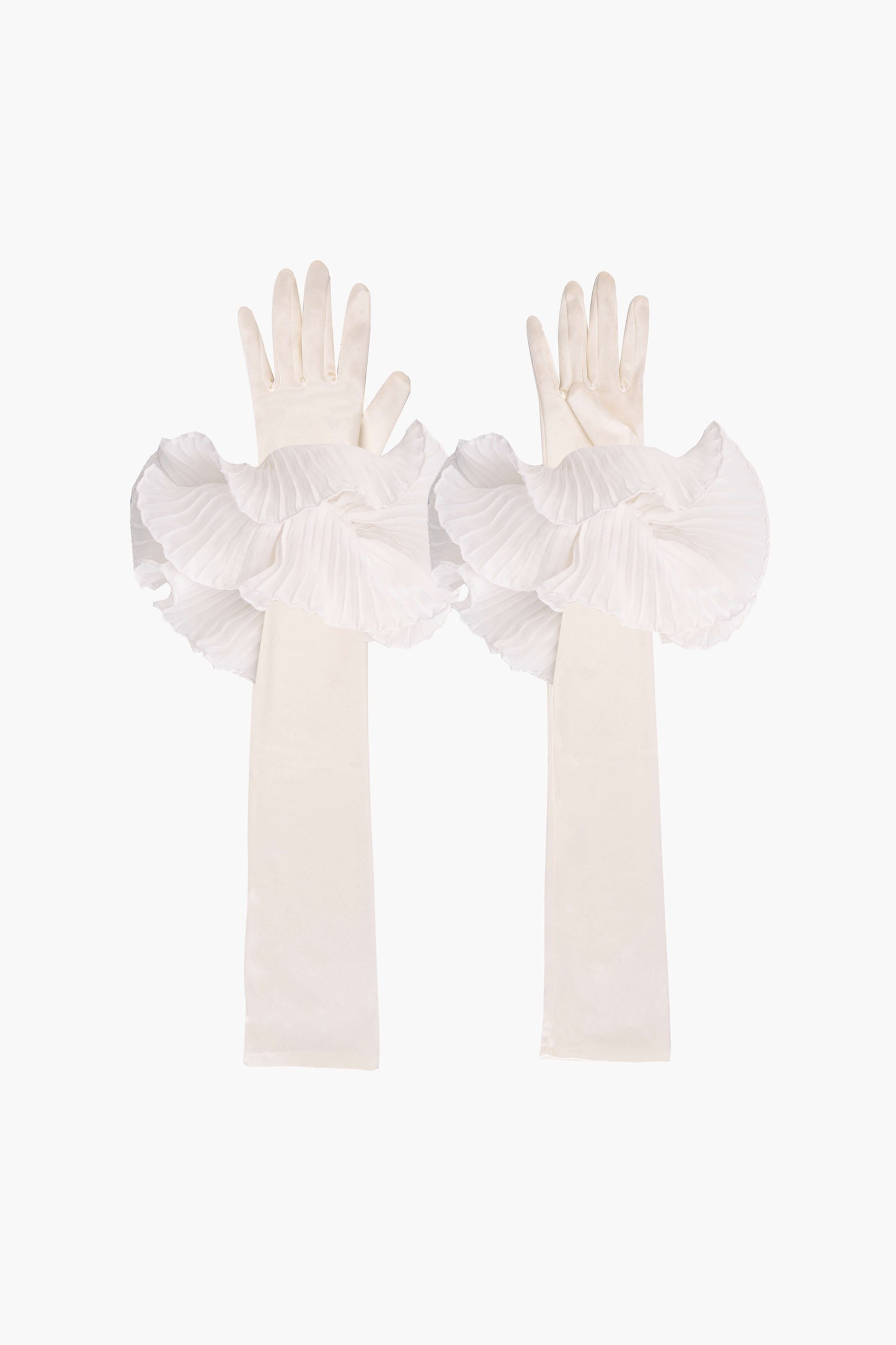 Zephyr Ruffle Gloves in White
