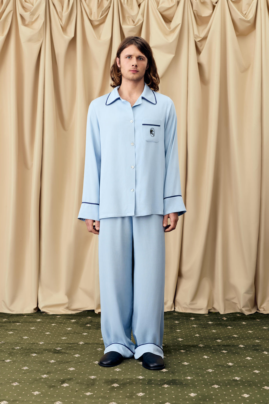 Finnegan Unisex Pajama Shirt in Blue