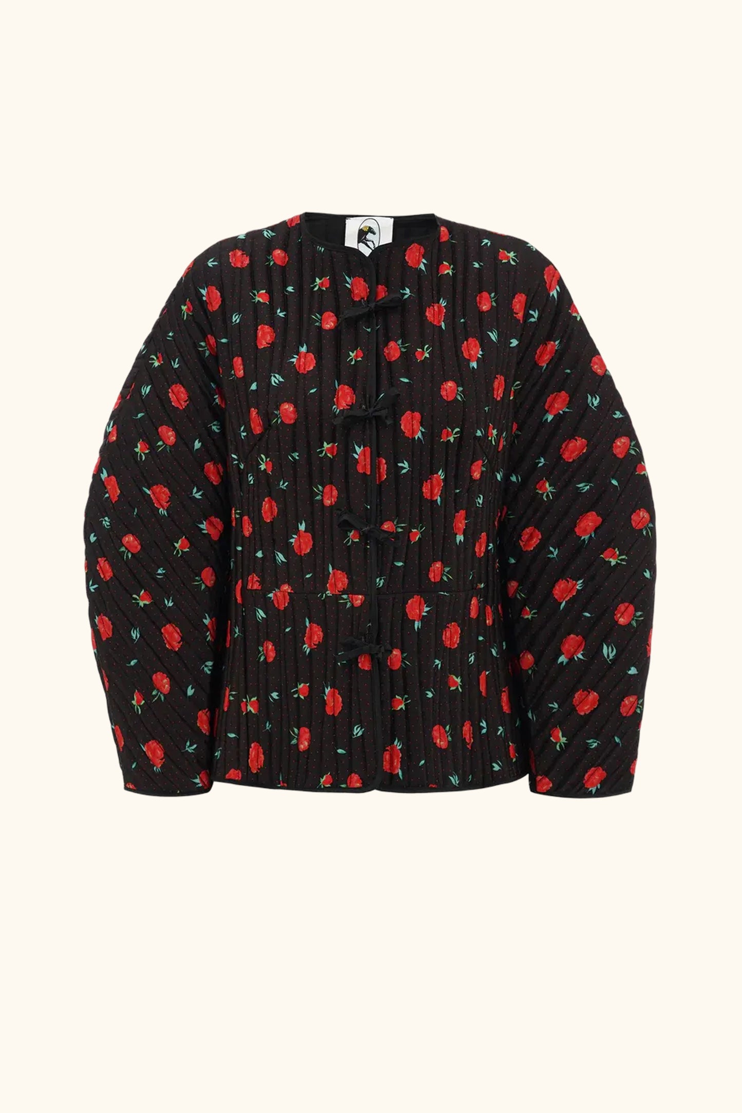 Hebao Quilted Jacket in Poppies Print