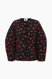 Hebao Quilted Jacket in Poppies Print