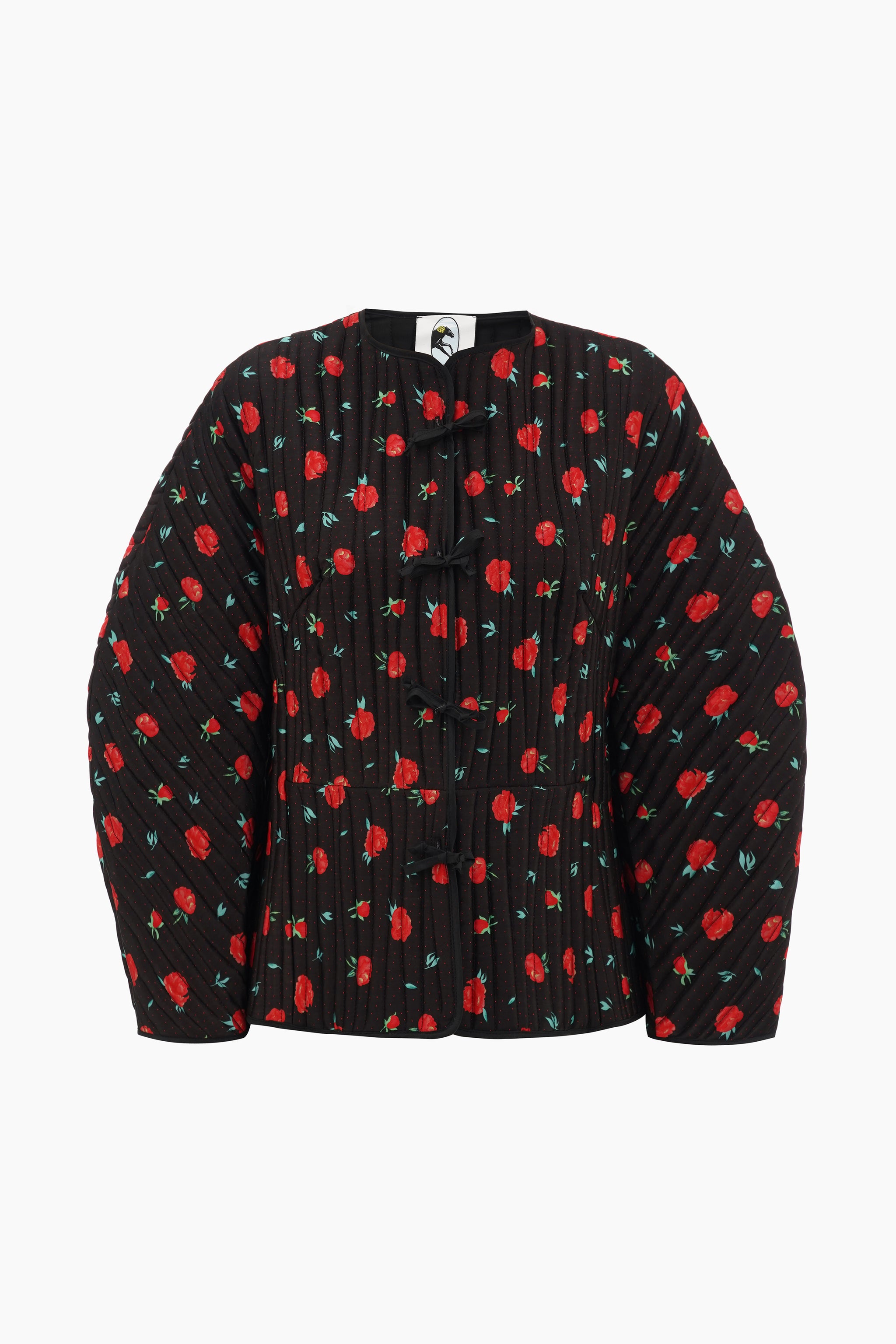 Hebao Quilted Jacket in Poppies Print