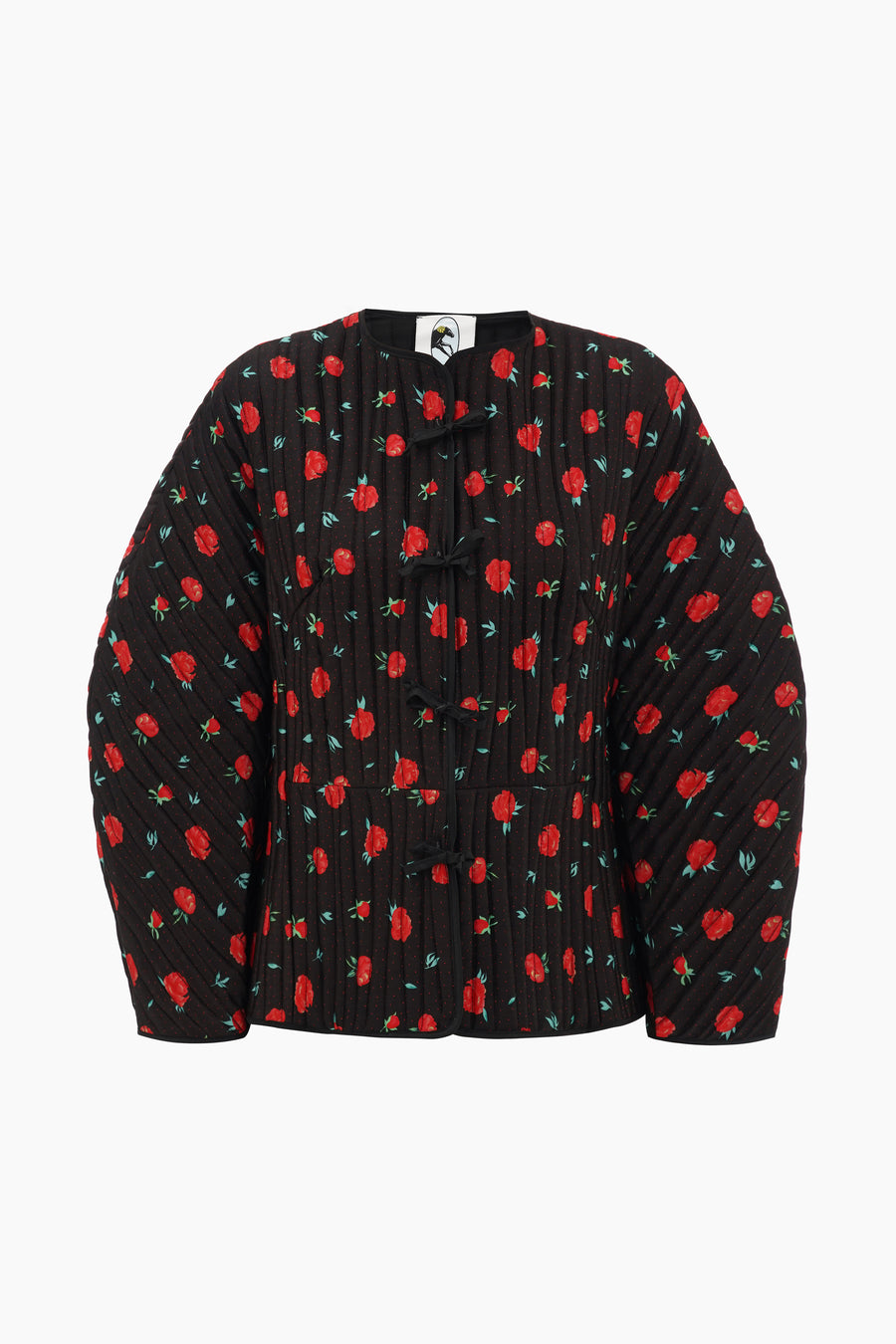 Hebao Quilted Jacket in Poppies Print
