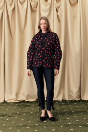 Hebao Quilted Jacket in Poppies Print