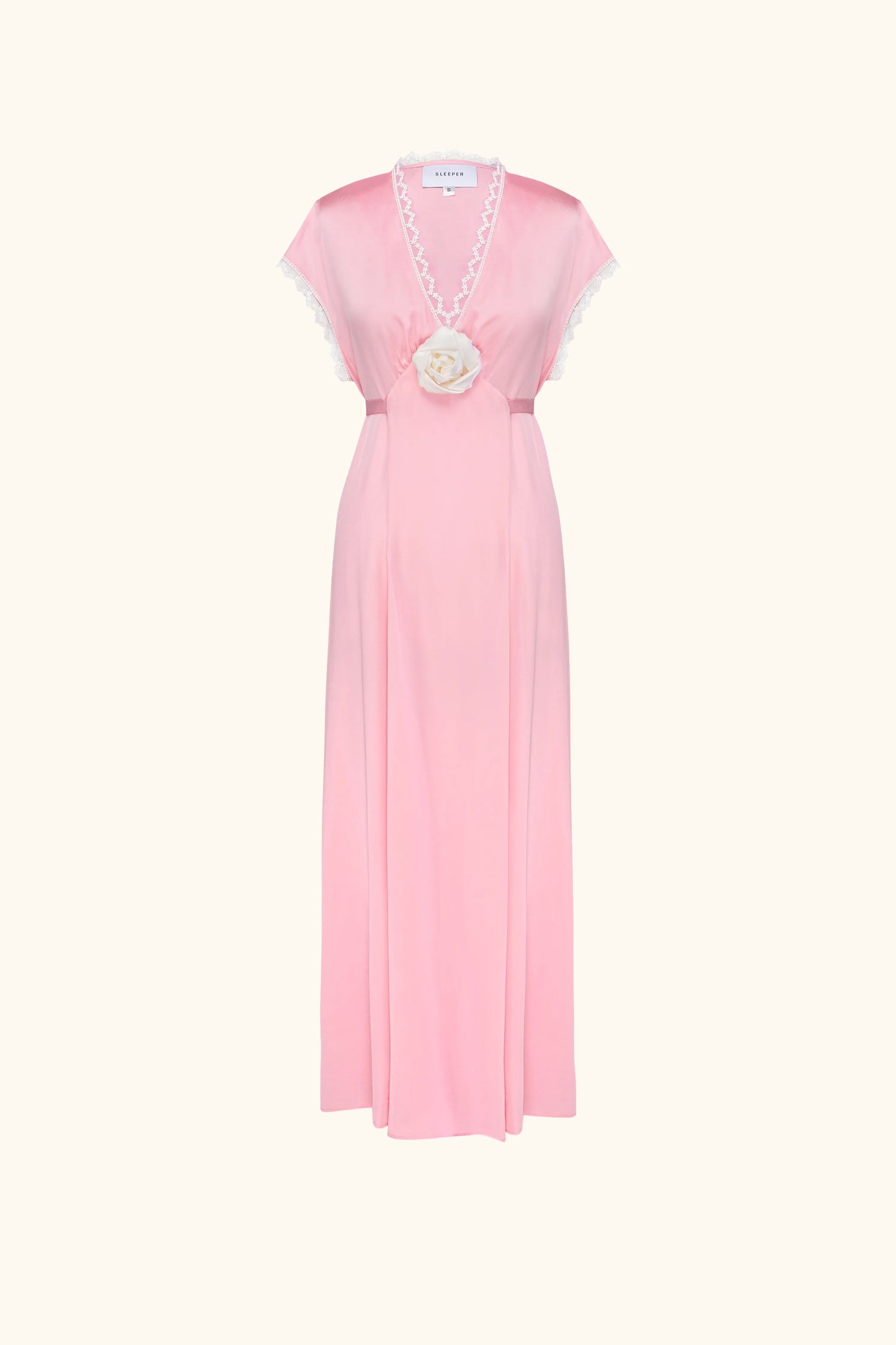 The Genus Rosa Satin Dress in Pink