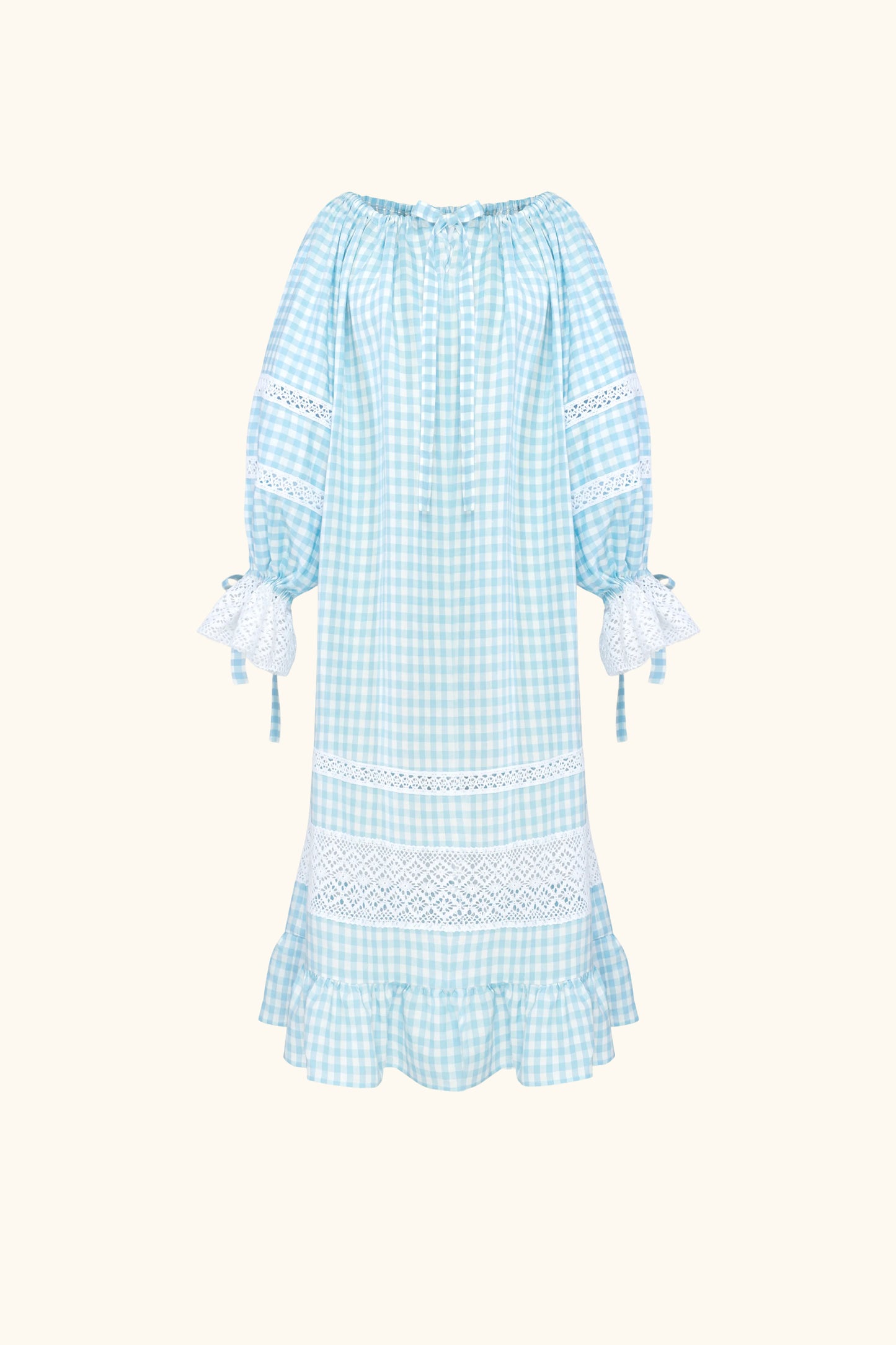 Romantica Lounge Dress in Blue Vichy