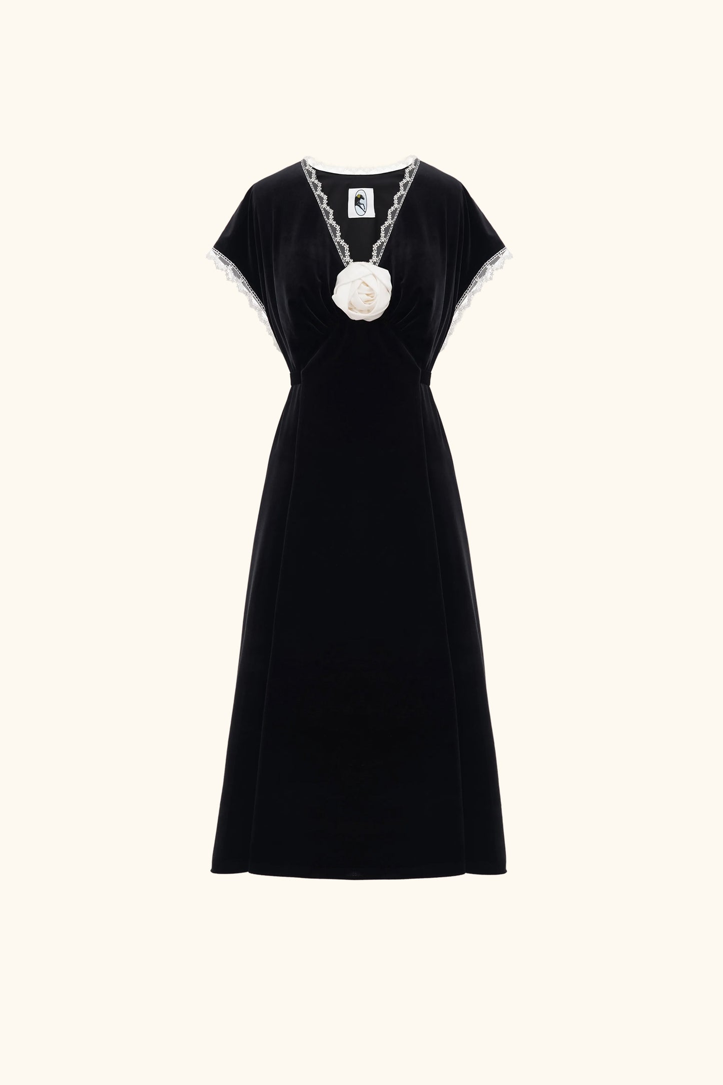 The Genus Rosa Satin Dress in Black