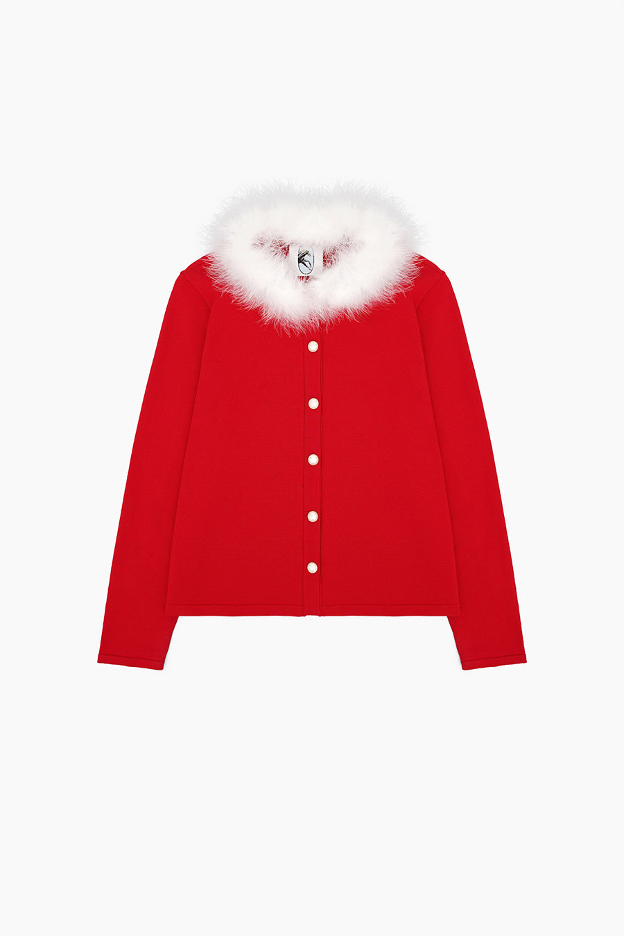 Miss Kitty Cardigan with Detachable Feathers in Red
