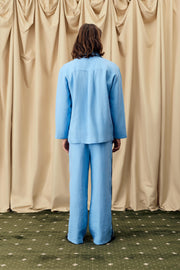 Paros Linen Unisex Pajama Pants in Blue
