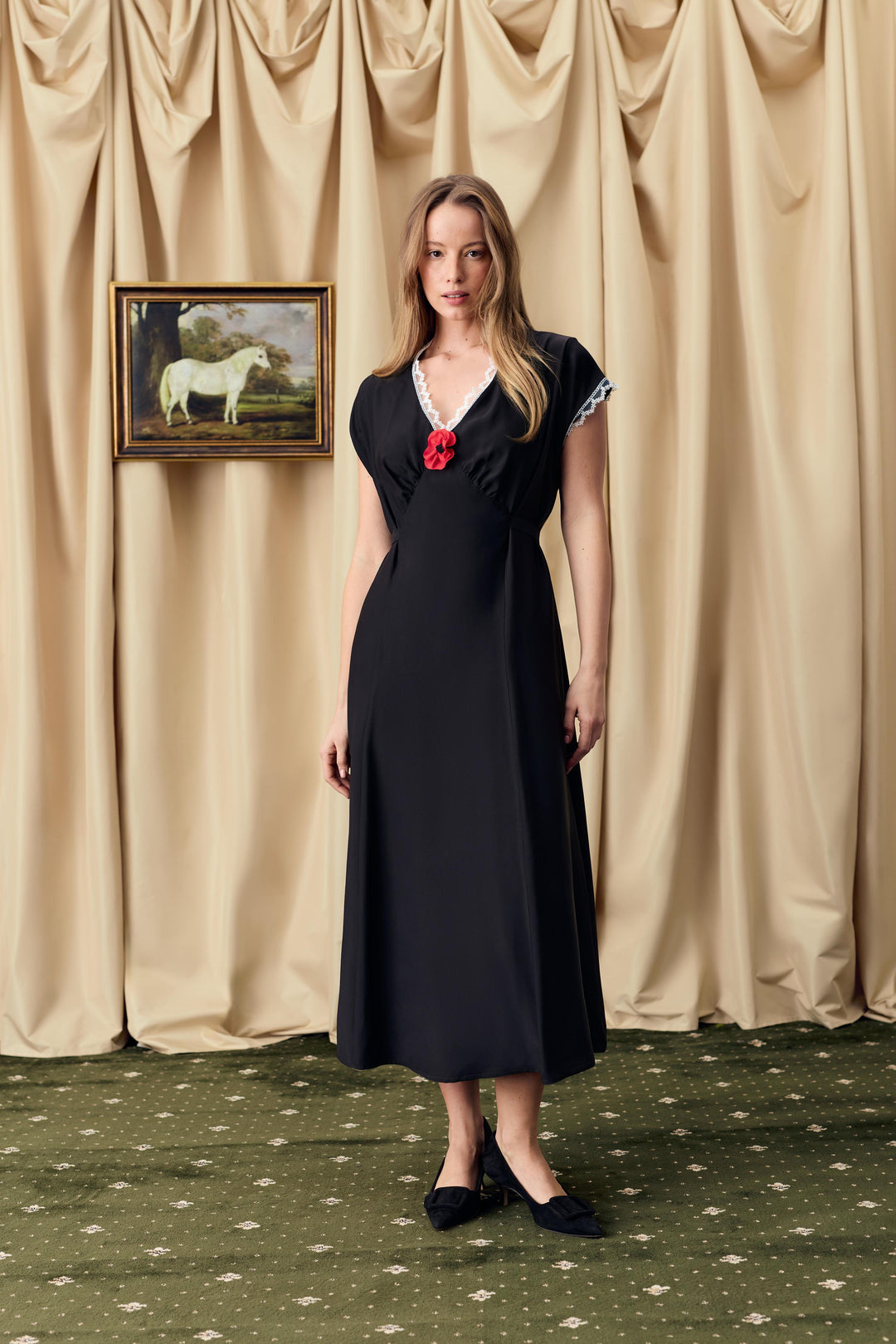 Poppi Midi Dress in Black