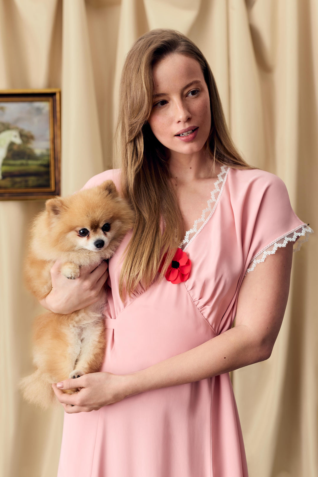 Poppi Midi Dress in Pink