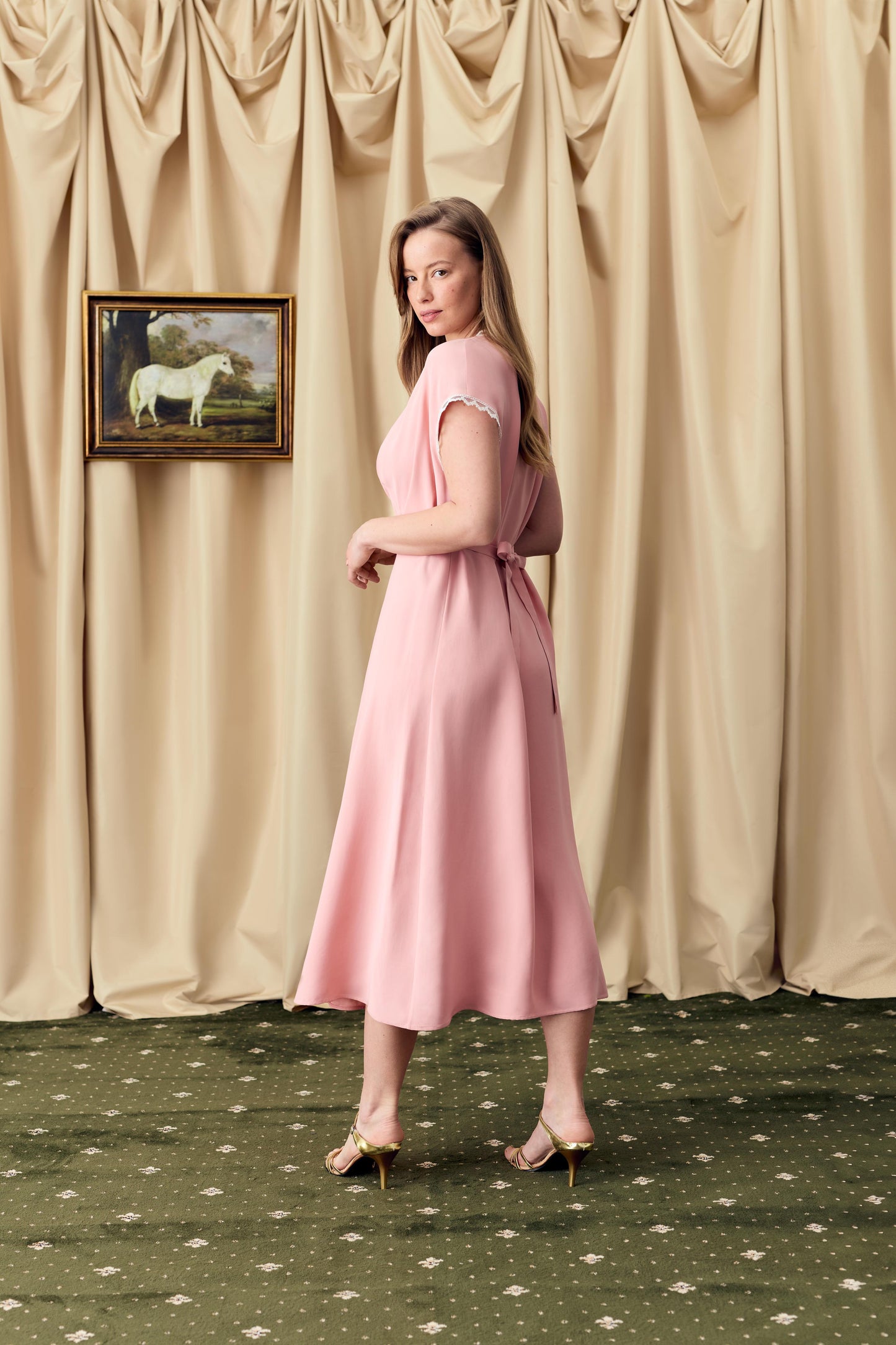 Poppi Midi Dress in Pink