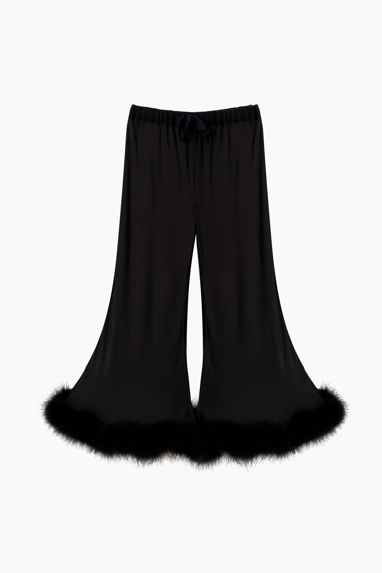 Boudoir Pants with Feathers in Black