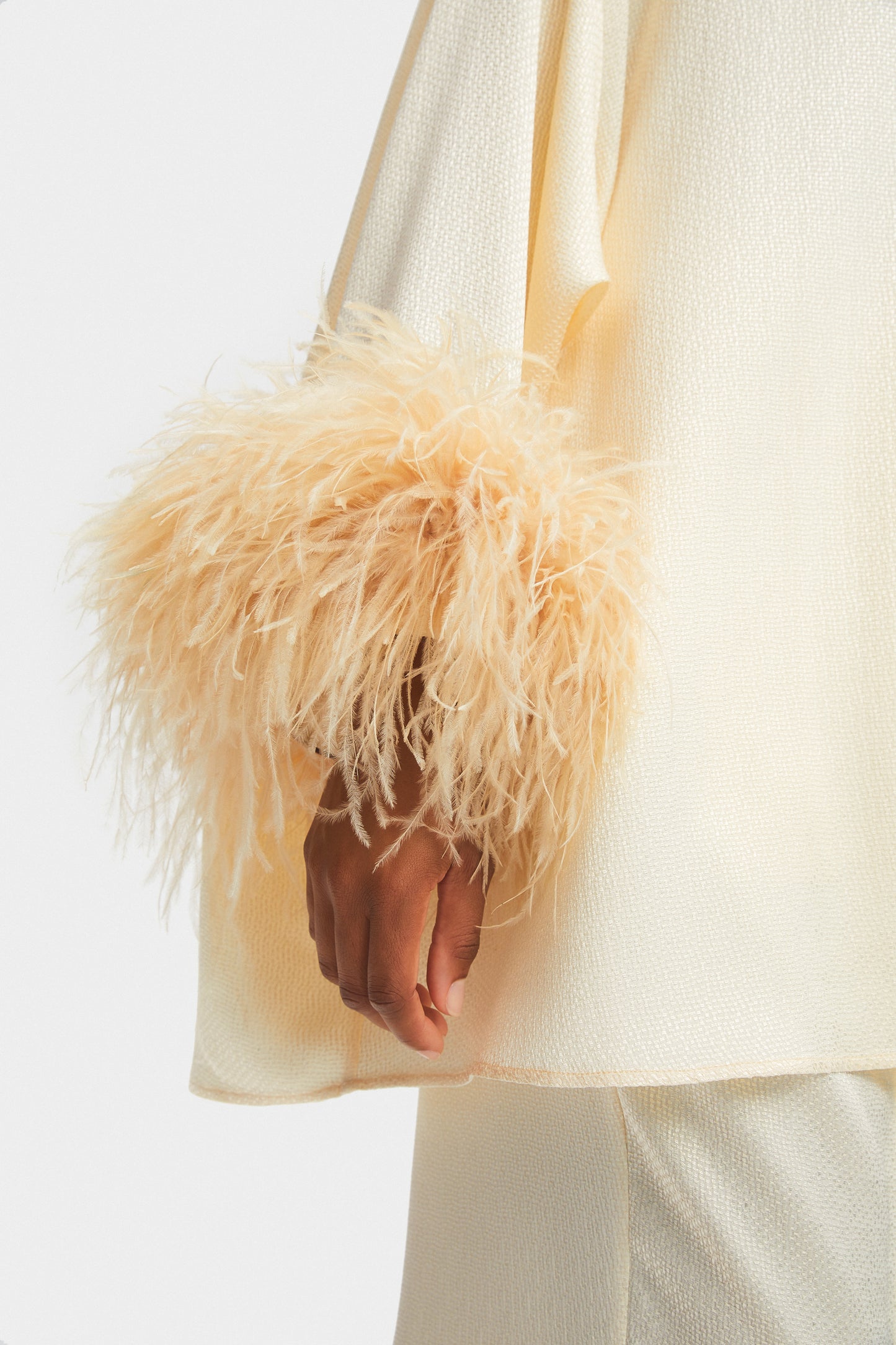 Pastelle Oversized Jacquard Shirt Dress in Pearl