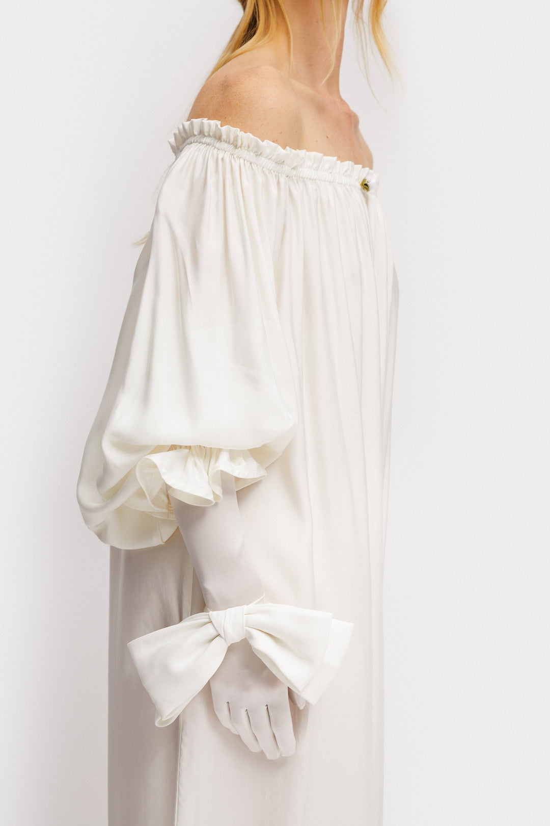 Zephir Stretch-jersey Gloves in White