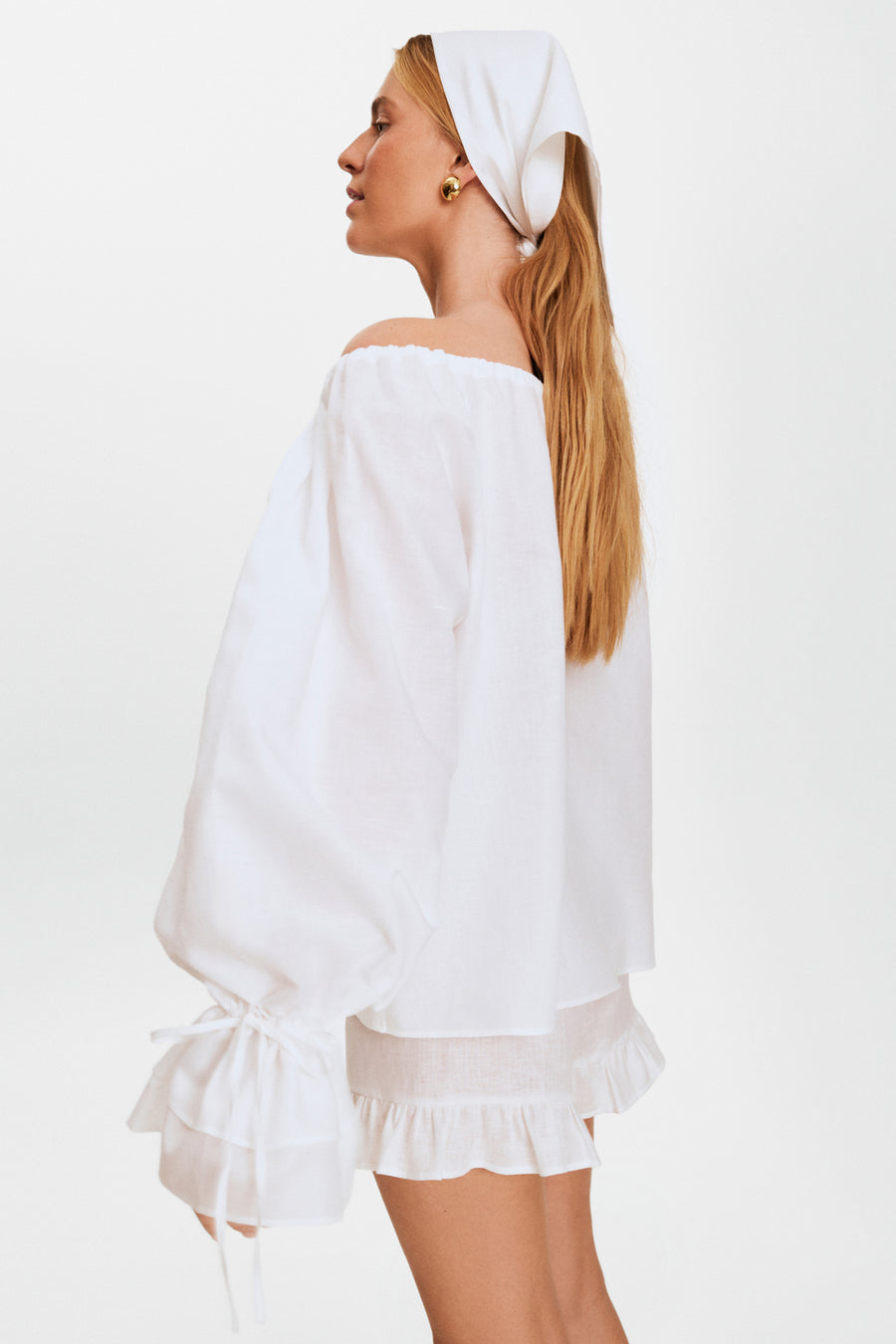 Cha-Cha Lounge Shorts with Headscarf in Milk