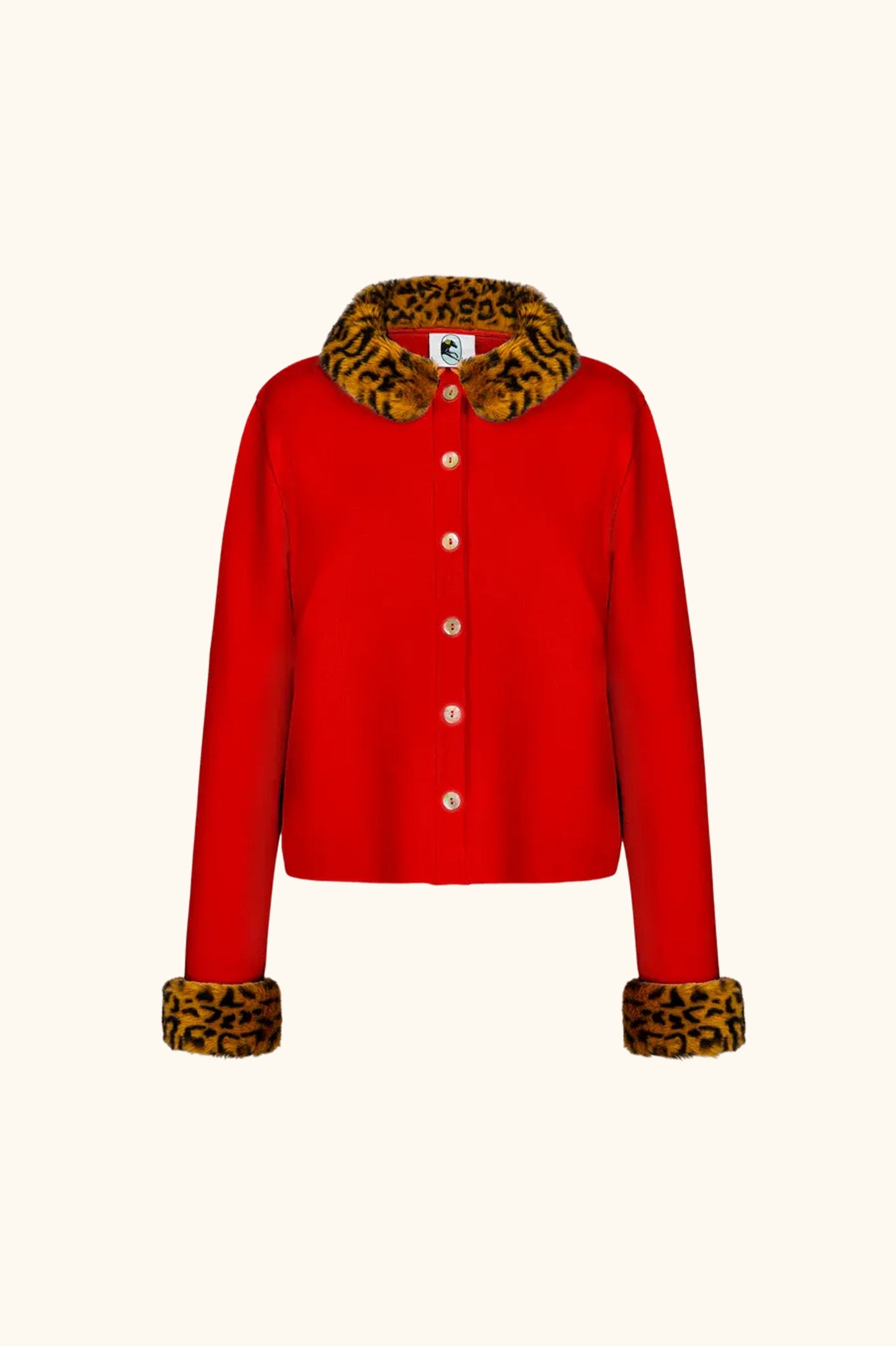 Carmela Knitted Cardigan in Red