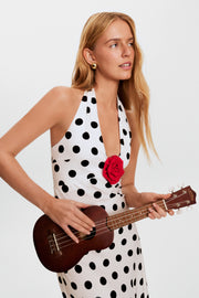 Jardin Halterneck Maxi Dress in Polka Dot