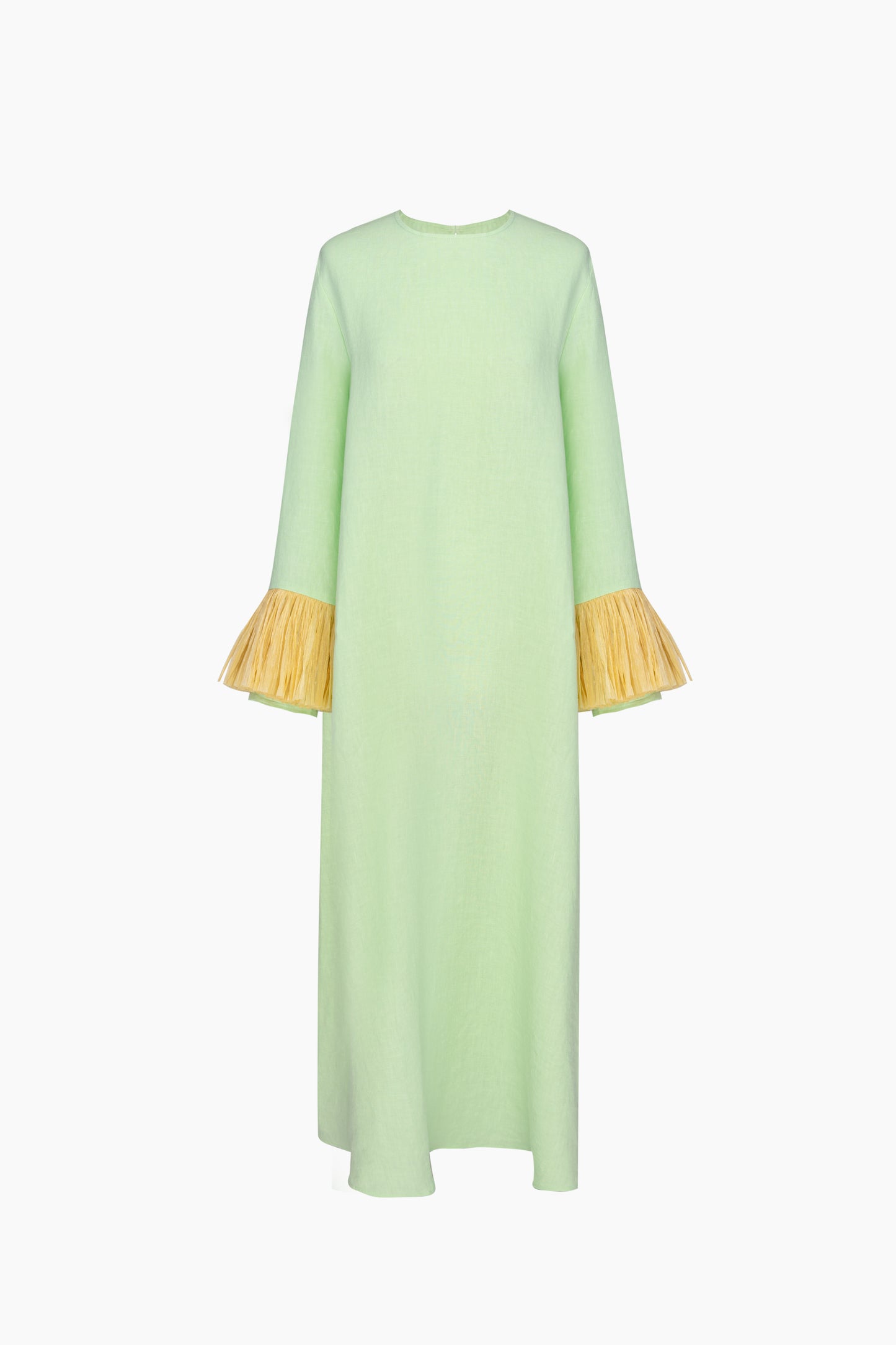 Crusoe Raffia Linen Maxi Dress in Green