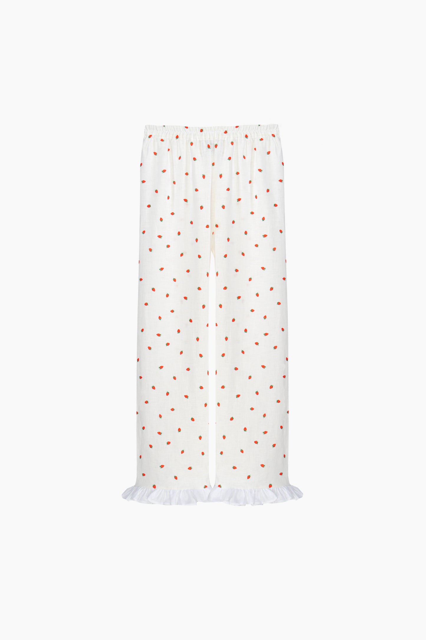 Puff Linen Lounge Pants in Strawberries