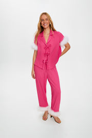 Ponyo Pajama Set with Detachable Feathers in Hot Pink