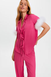 Ponyo Pajama Set with Detachable Feathers in Hot Pink