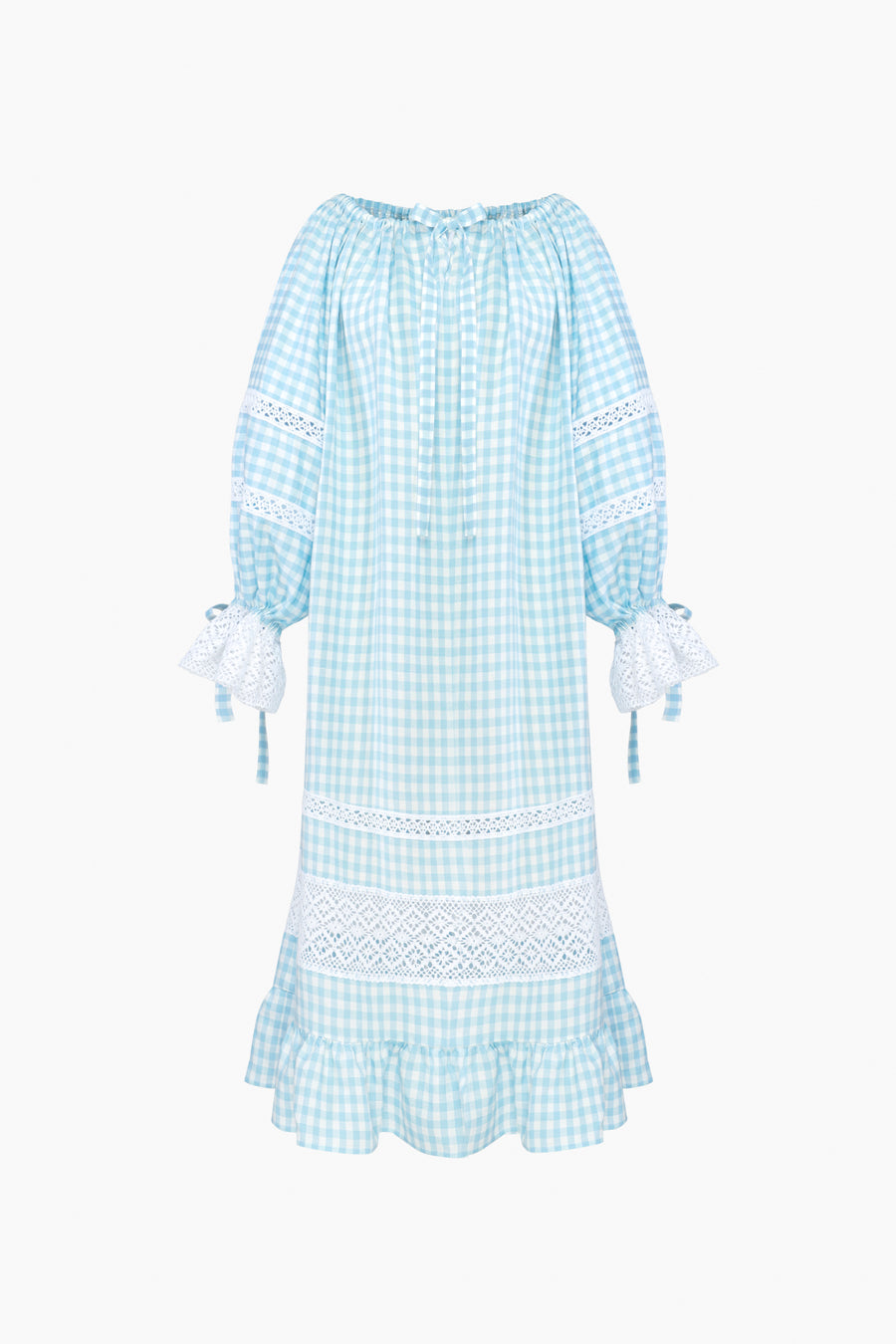 Romantica Lounge Dress in Blue Vichy