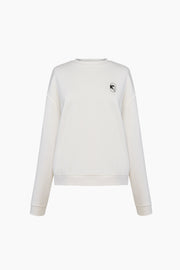 Relaxed Stretch-cotton Jersey Sweatshirt in Off-White