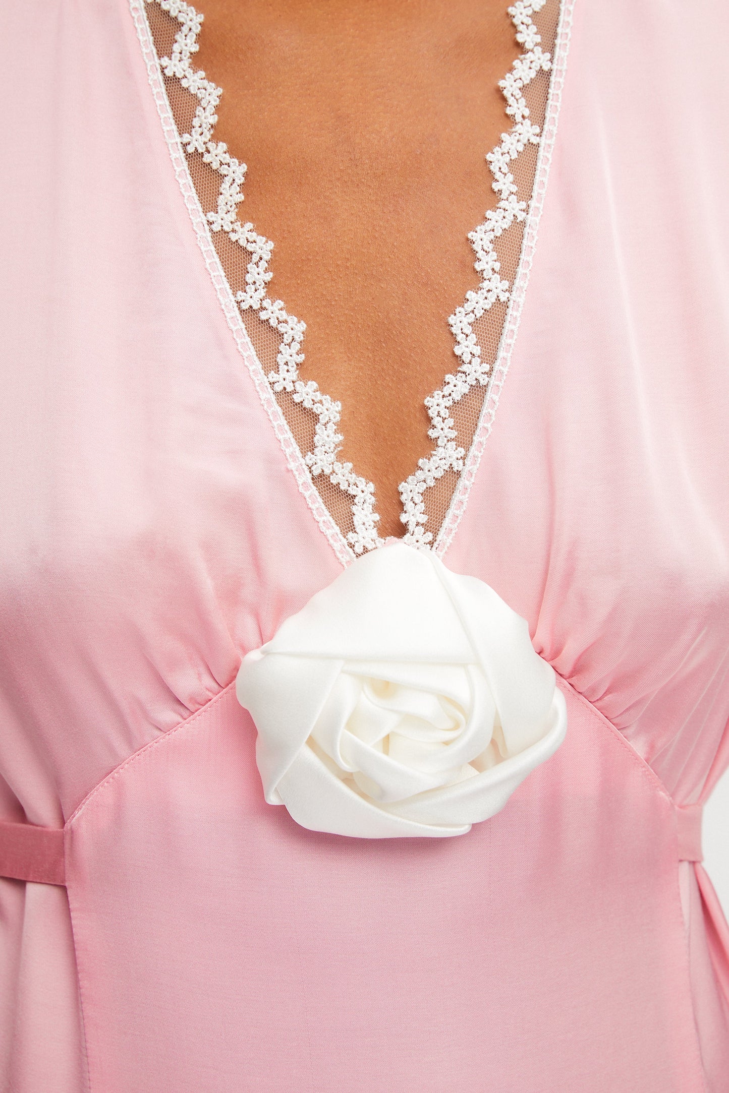 The Genus Rosa Satin Dress in Pink