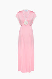 The Genus Rosa Satin Dress in Pink