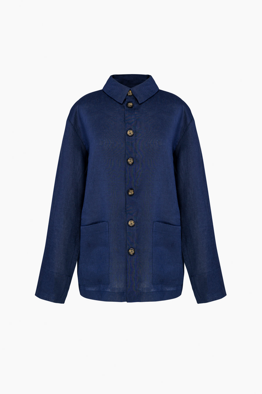 Unisex Linen Shirt in Navy