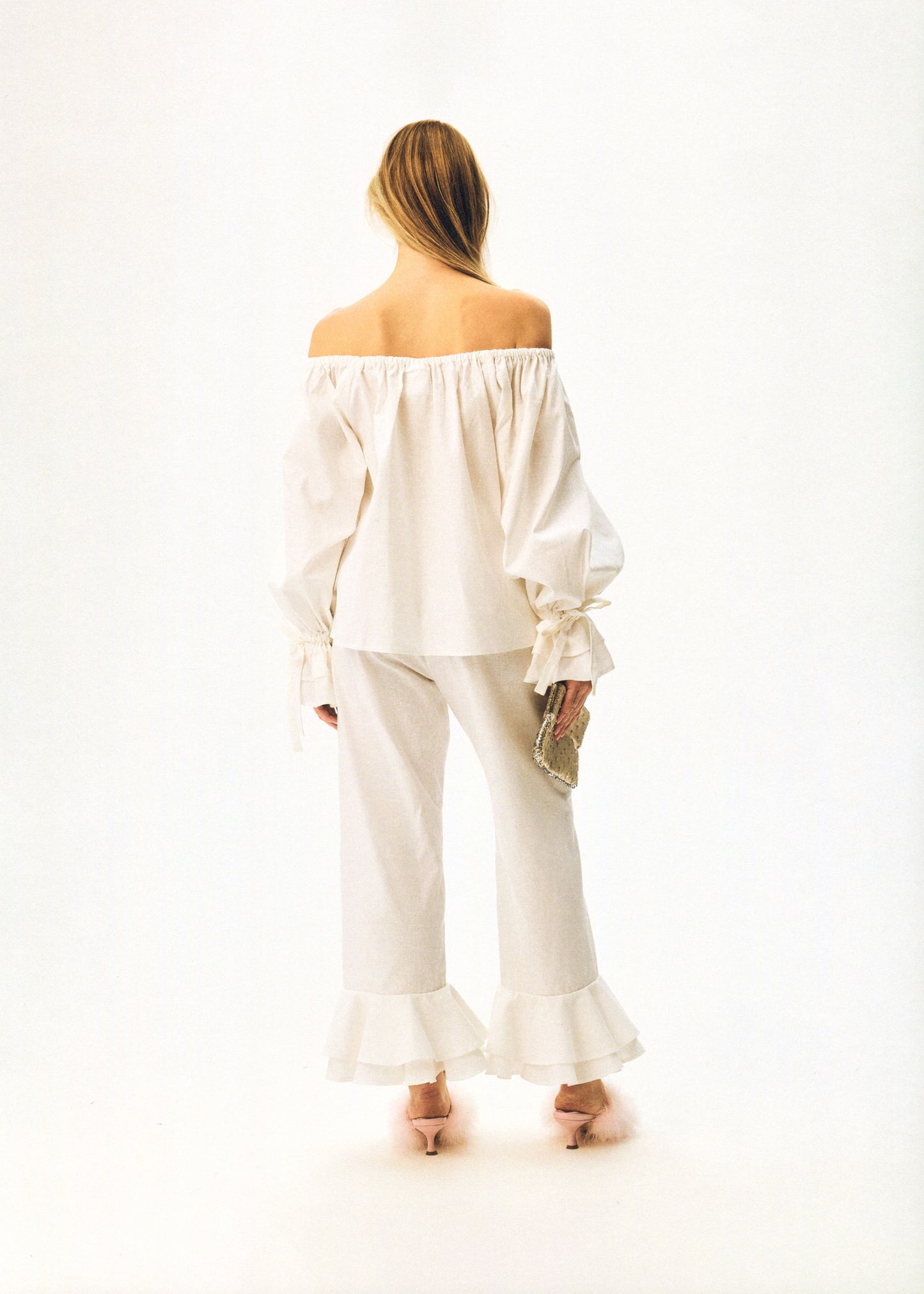 Cha-Cha Lounge Blouse in White