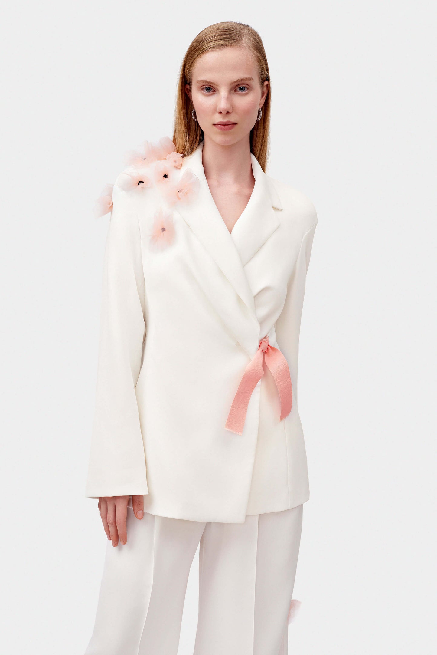 Flower Power Suit Pants in White