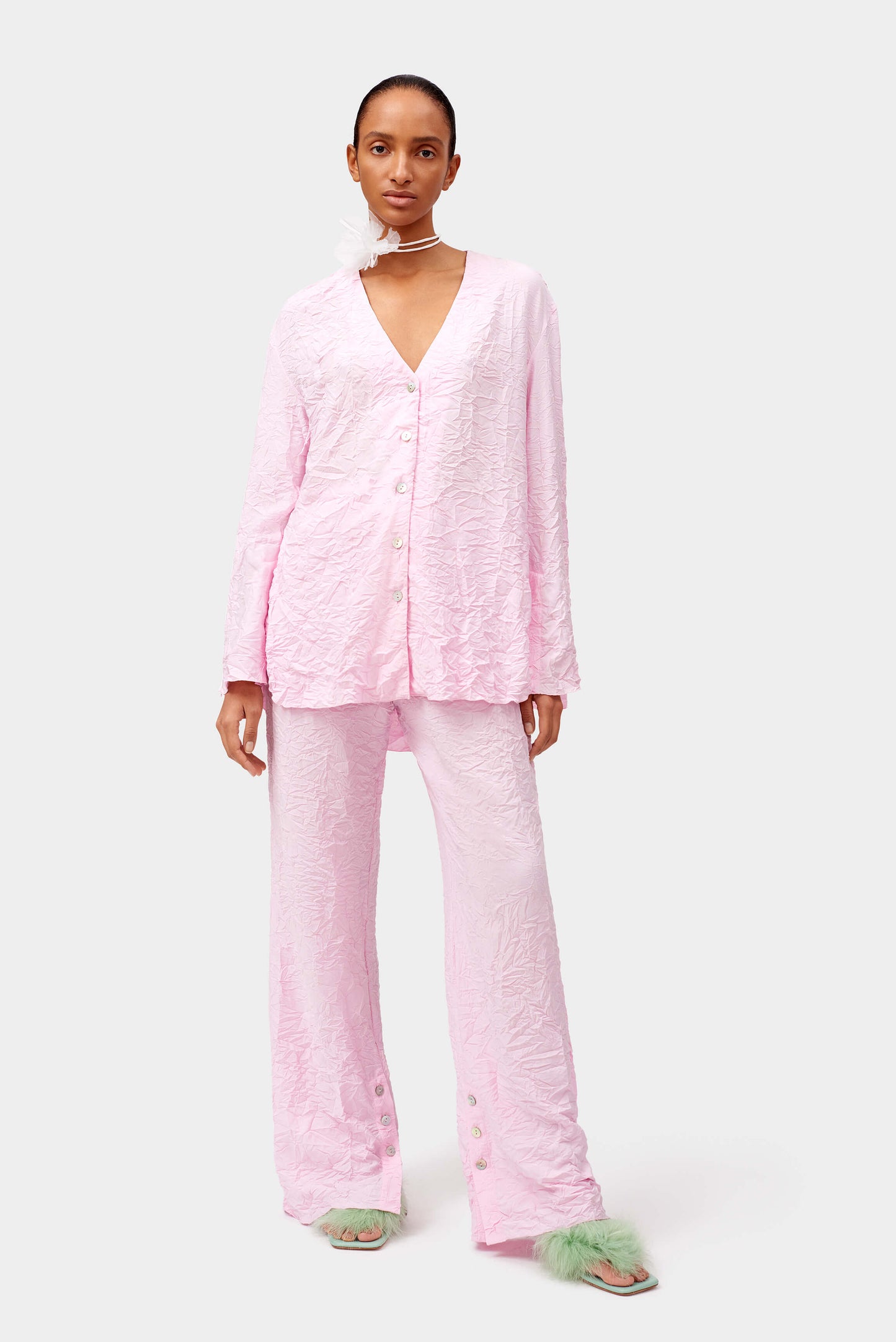 Never Iron Pajama Set in Pink