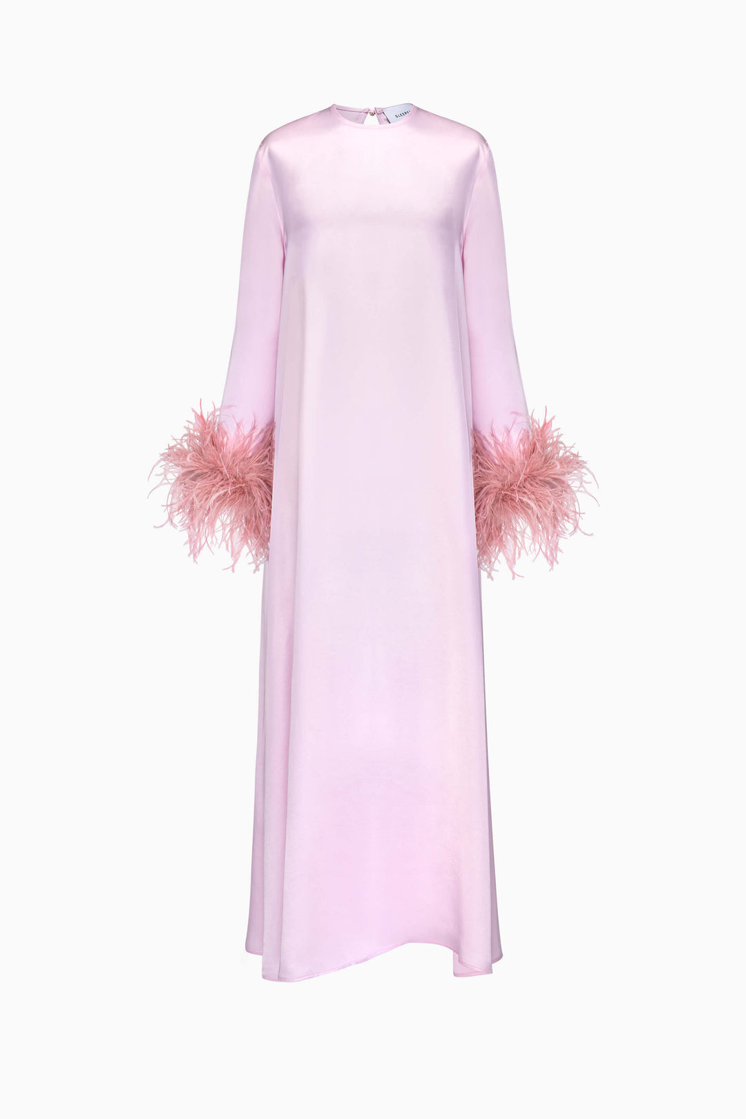 Suzi Maxi Dress with Detachable Feathers in Pink