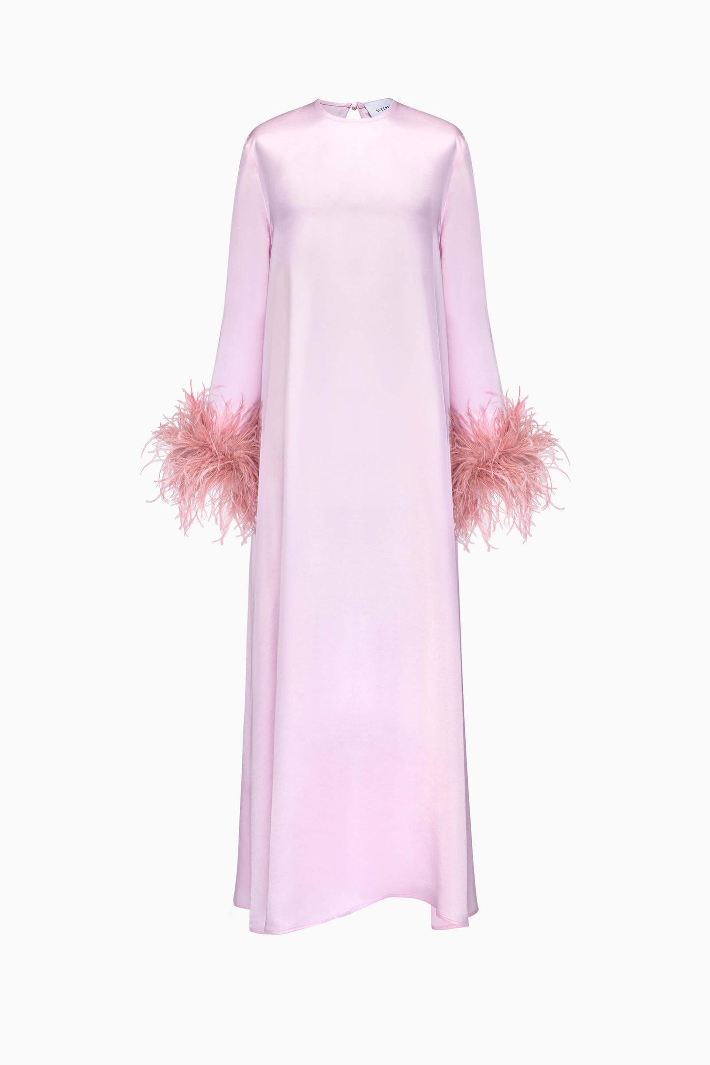 Suzi Maxi Dress with Detachable Feathers in Pink
