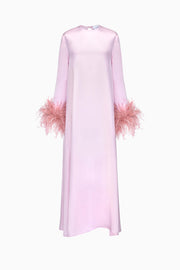 Suzi Maxi Dress with Detachable Feathers in Pink