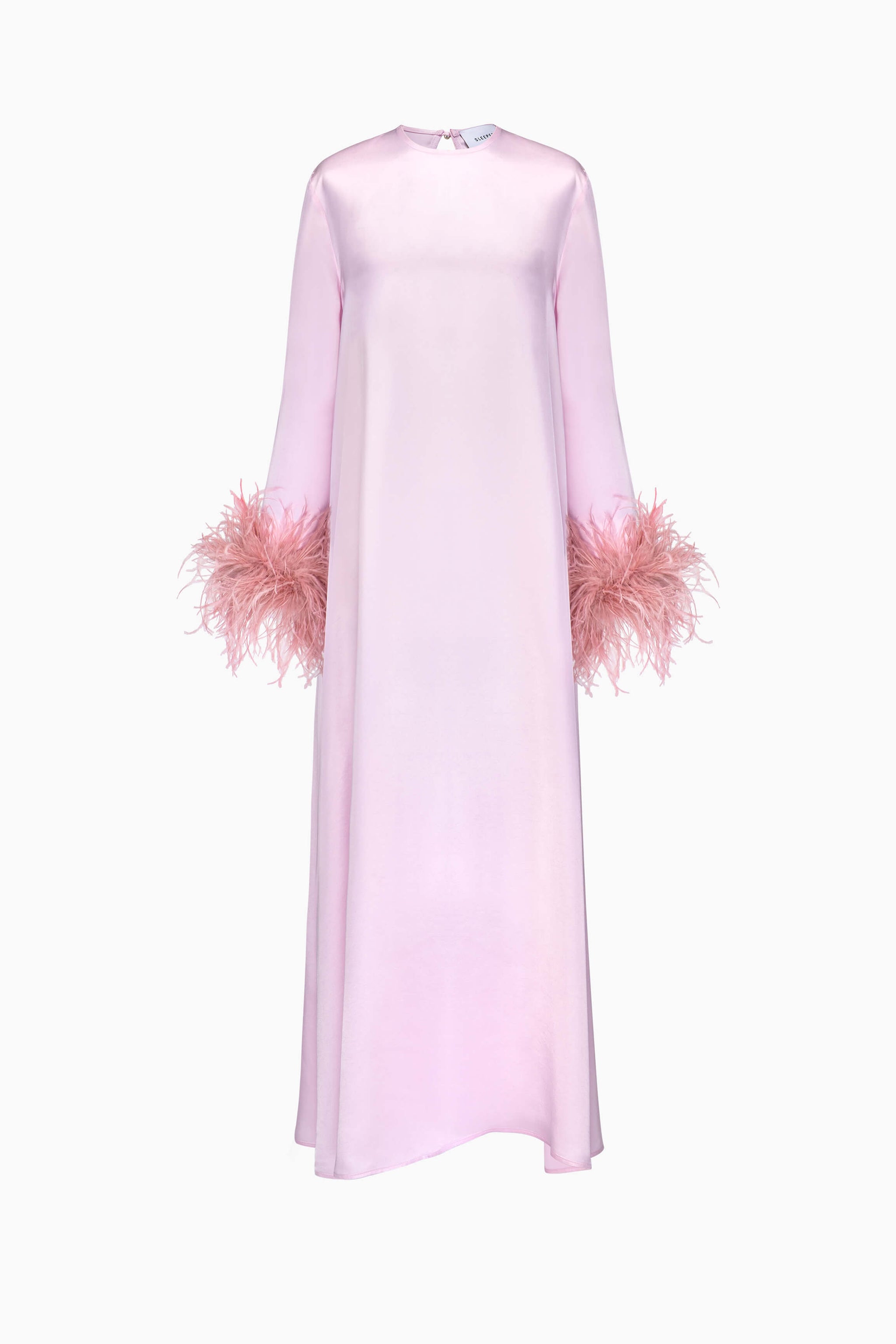 Suzi Maxi Dress with Detachable Feathers in Pink