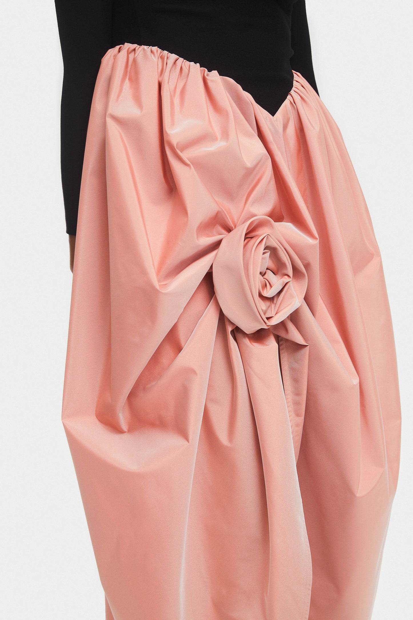 Aurora Maxi Dress with Rose Detail in Pink