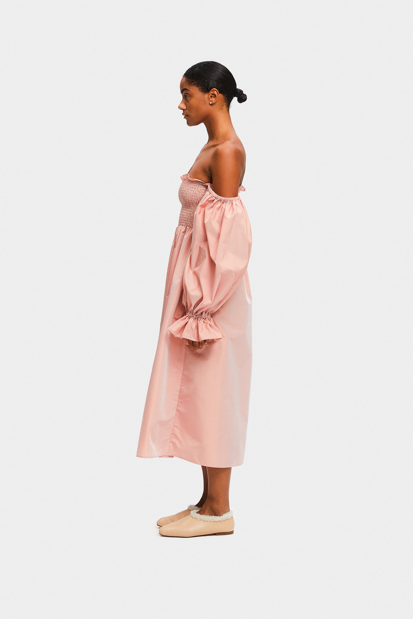 Atlanta Satin Crepe Dress in Pink