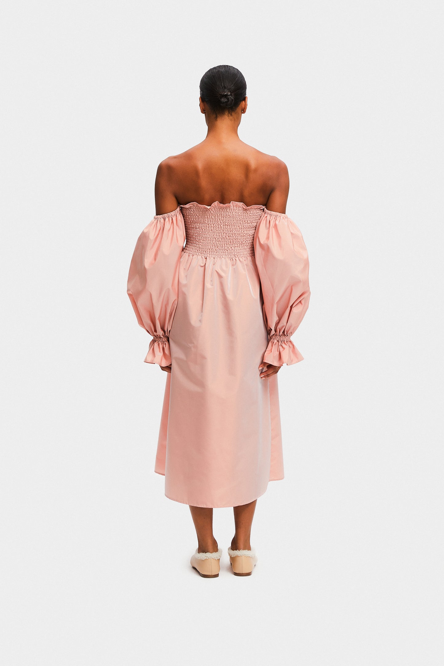 Atlanta Satin Crepe Dress in Pink