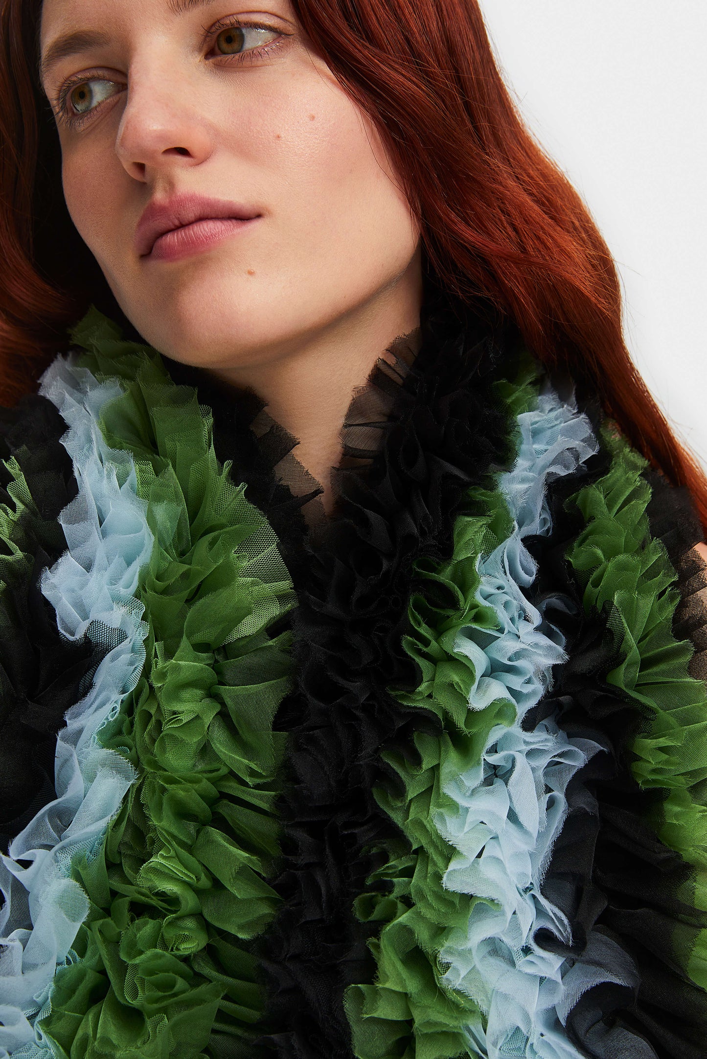 I like It Ruffled Scarf in Dark Green