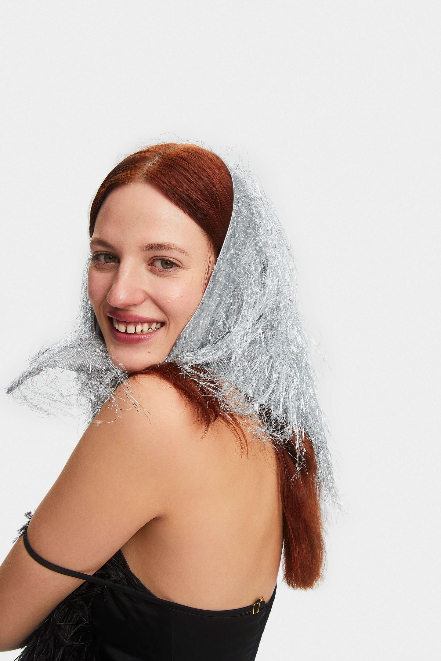 Disco Metallic Fringe Headscarf