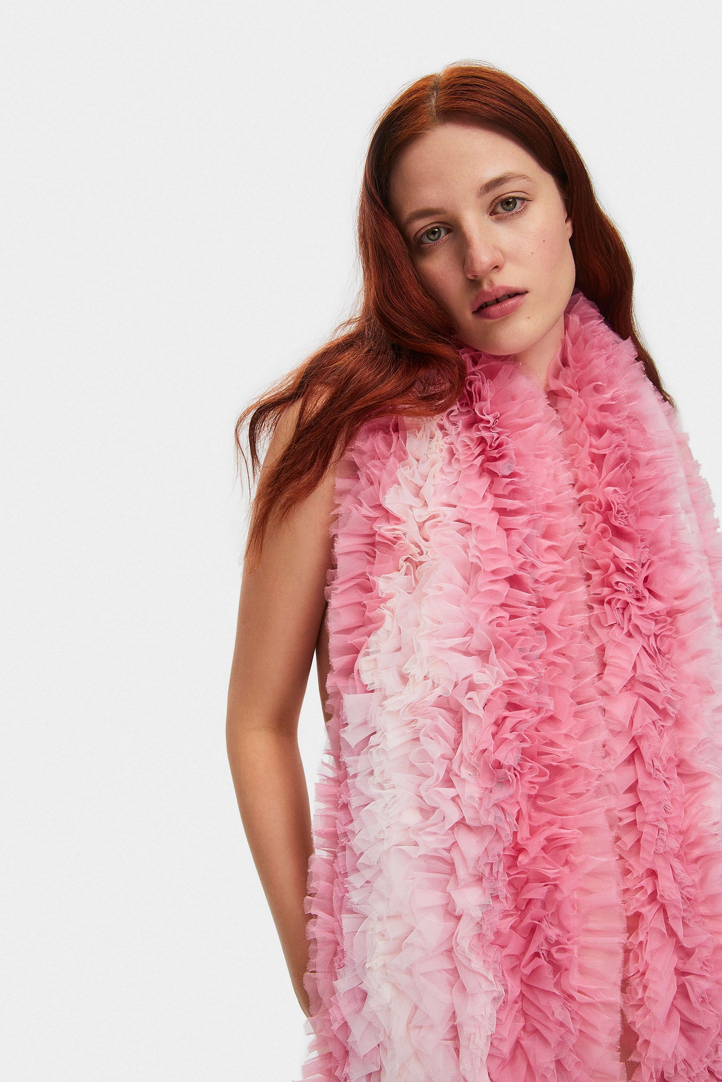I like It Ruffled Scarf in Pink