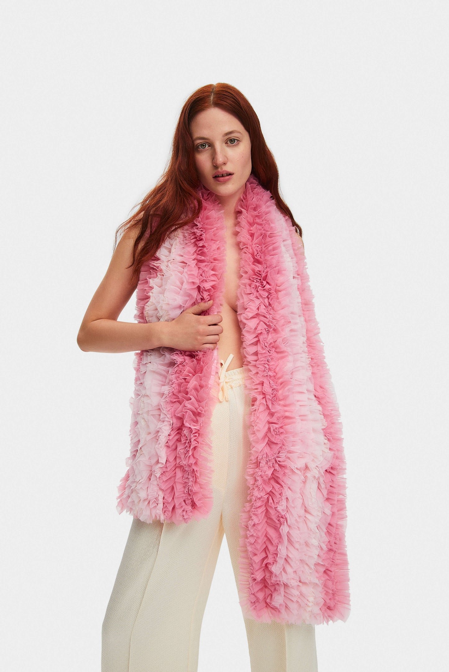 I like It Ruffled Scarf in Pink