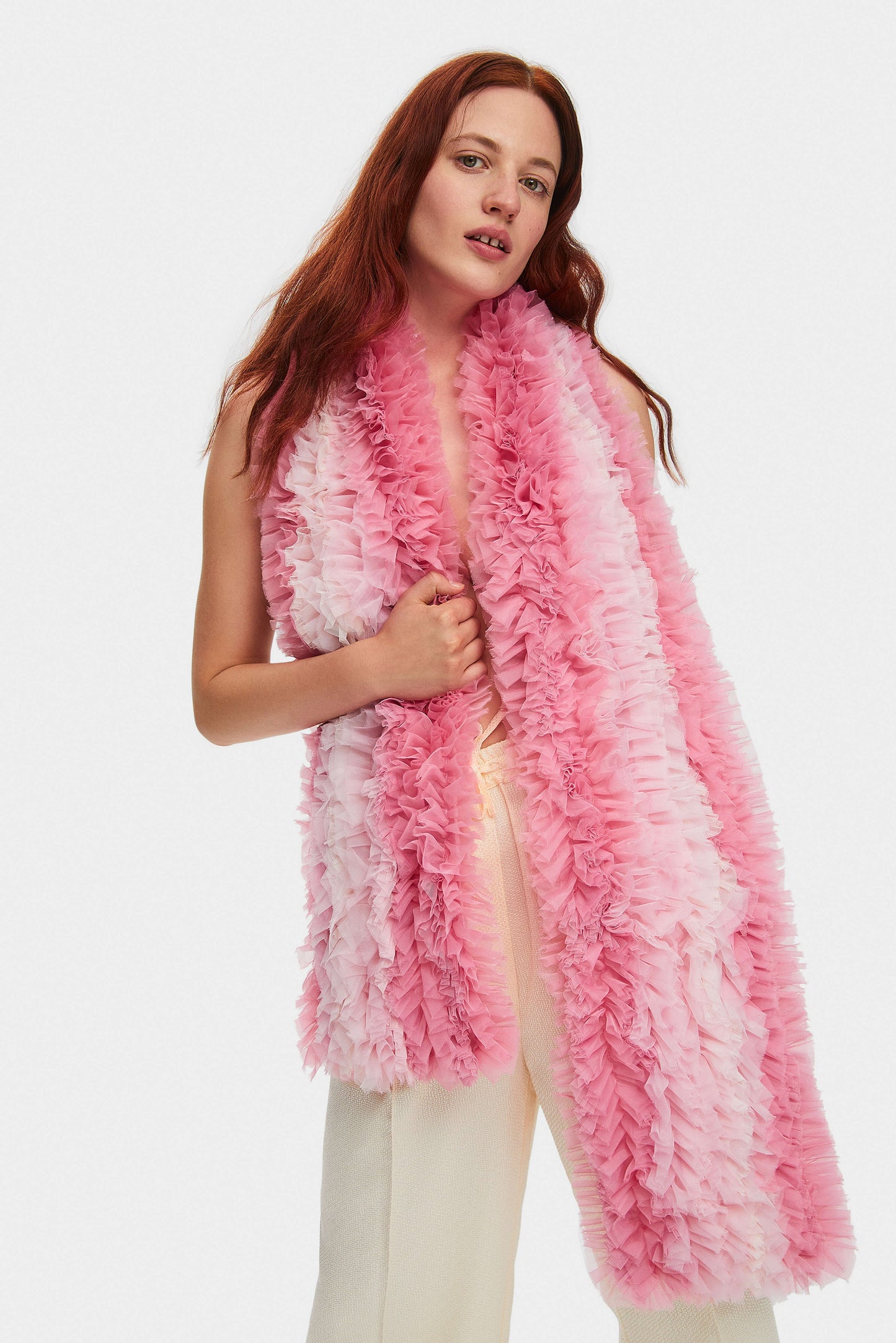 I like It Ruffled Scarf in Pink