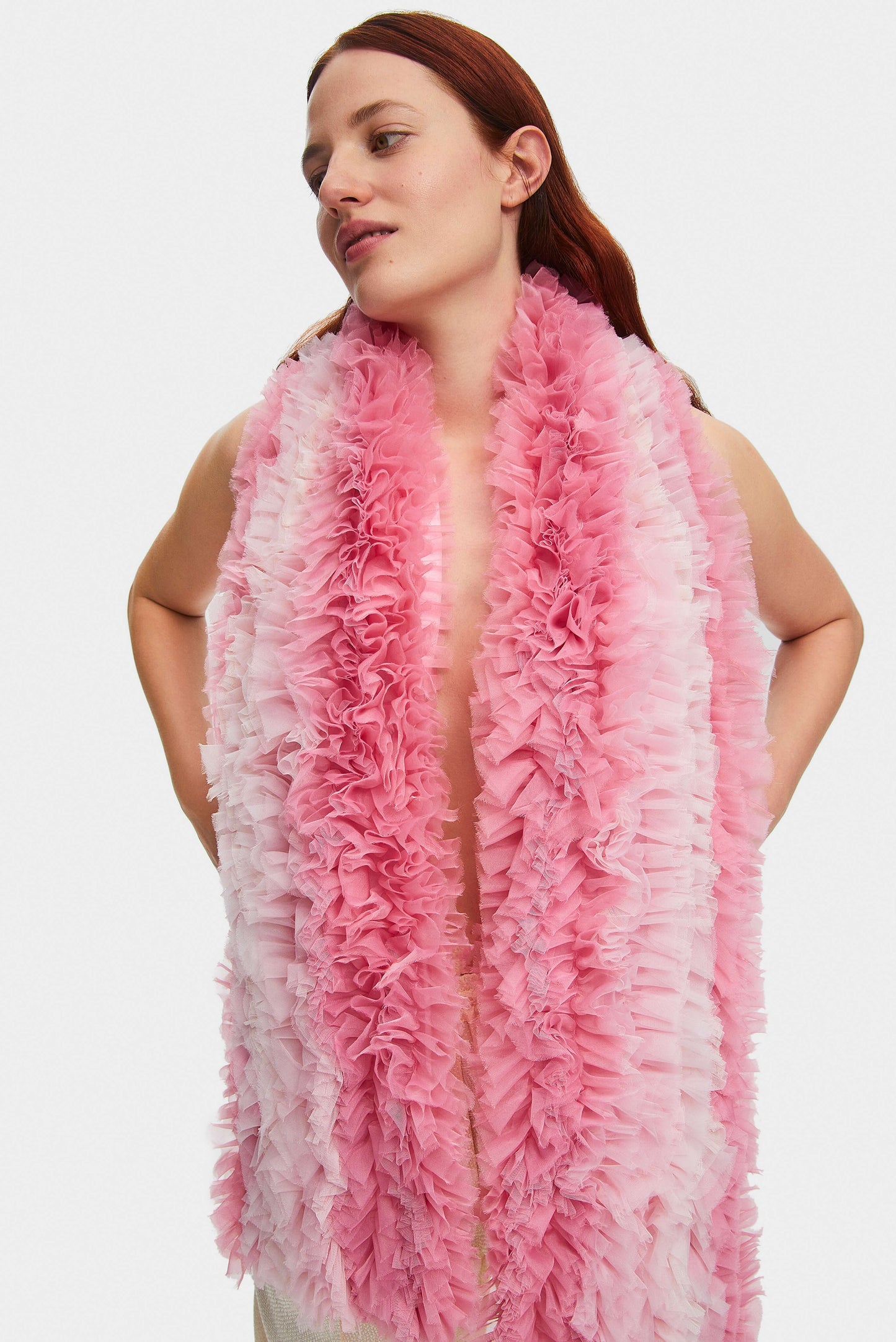 I like It Ruffled Scarf in Pink