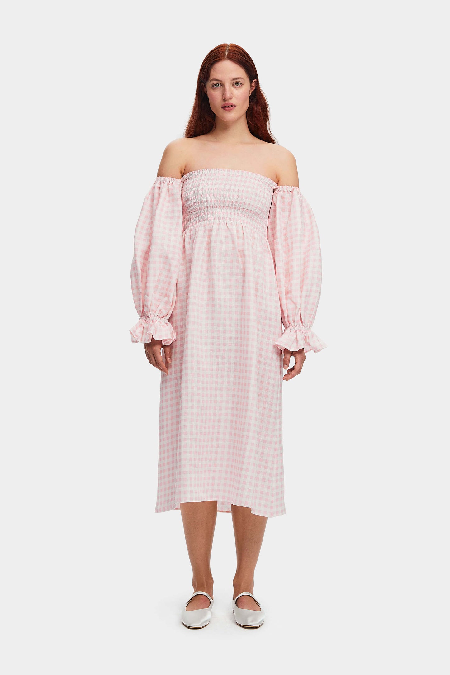 Atlanta Linen Dress in Pink Vichy