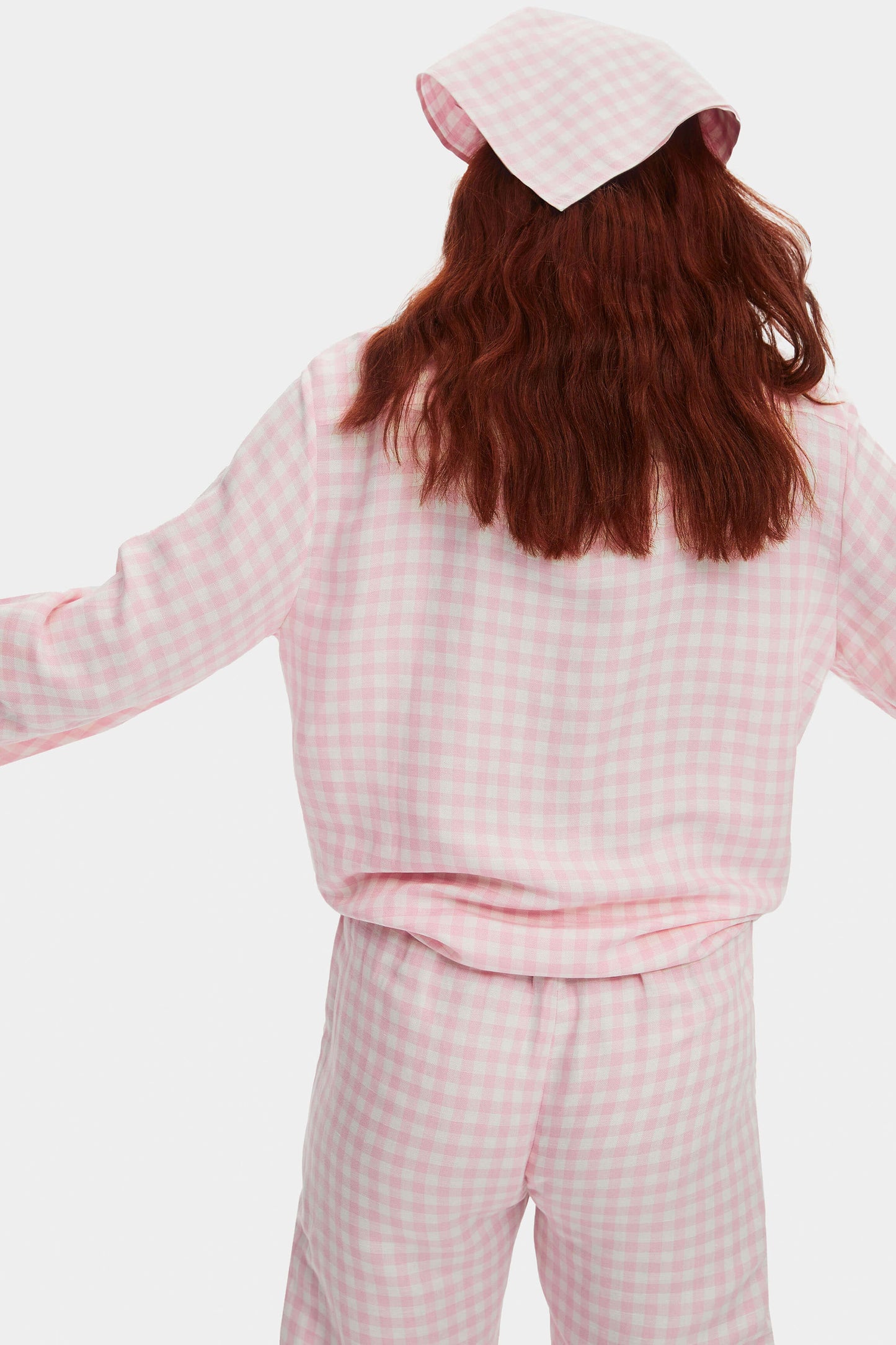 Rumba Linen Lounge Suit in Pink Vichy